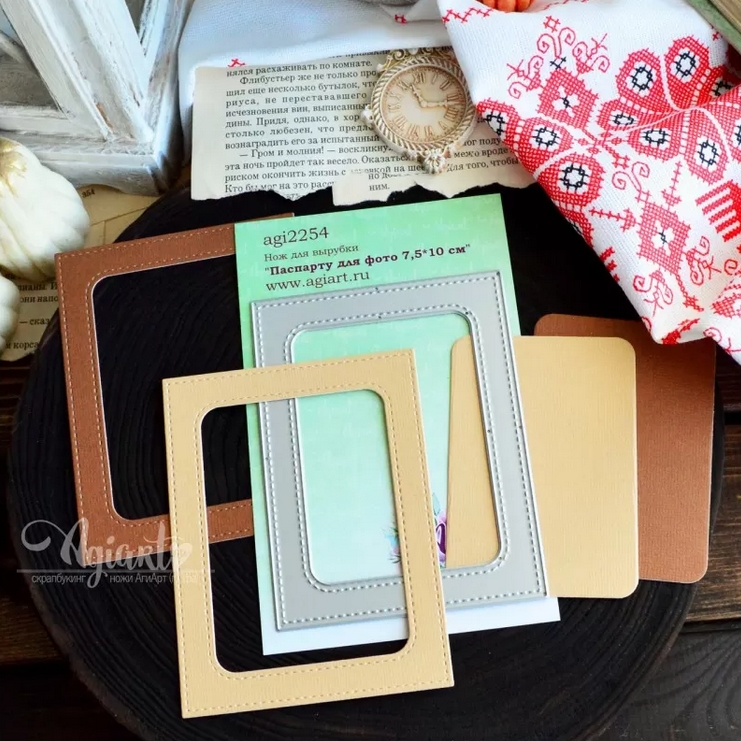 ПРЕДЗАКАЗ до 22.02 Нож для вырубки Agiart "Паспарту для фото 7,5*10 см"