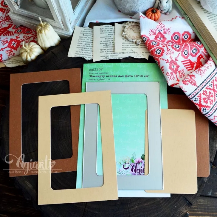 ПРЕДЗАКАЗ до 22.02 Нож для вырубки Agiart "Паспарту основа для фото 10*15 см"